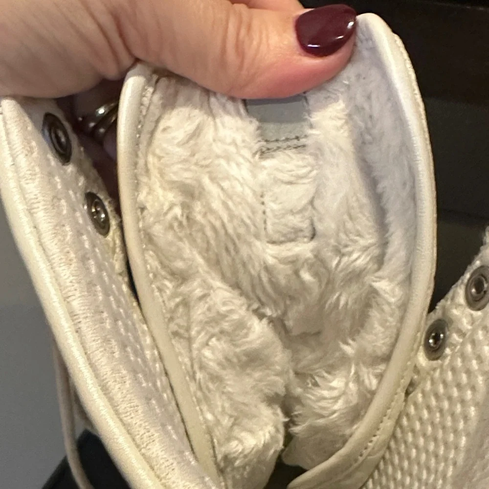 Women's Air Force One's 6‎ inch White and Metallic Gold Size 7.5